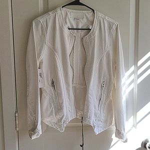 White denim sinched jacket size S